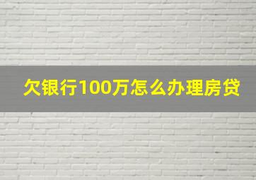 欠银行100万怎么办理房贷