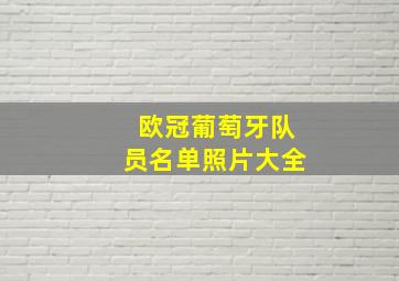 欧冠葡萄牙队员名单照片大全