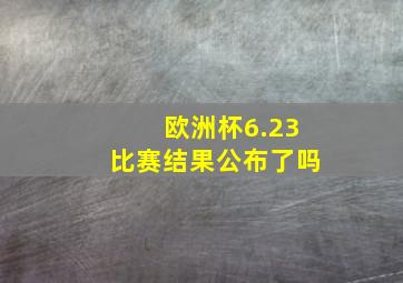 欧洲杯6.23比赛结果公布了吗