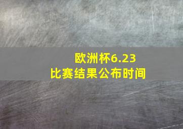 欧洲杯6.23比赛结果公布时间