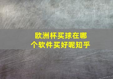 欧洲杯买球在哪个软件买好呢知乎