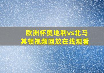 欧洲杯奥地利vs北马其顿视频回放在线观看