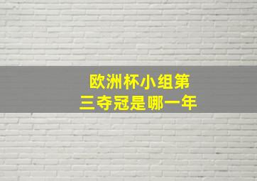 欧洲杯小组第三夺冠是哪一年