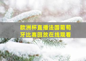 欧洲杯直播法国葡萄牙比赛回放在线观看