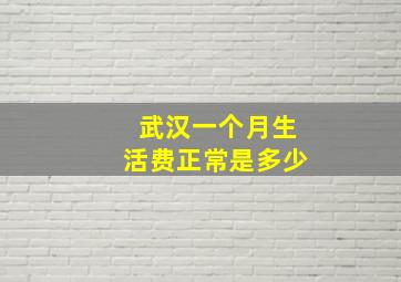 武汉一个月生活费正常是多少