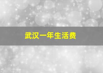 武汉一年生活费