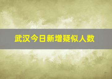 武汉今日新增疑似人数