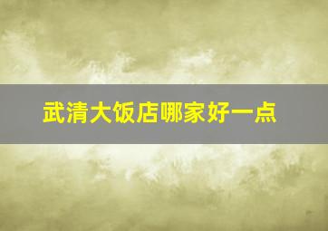 武清大饭店哪家好一点