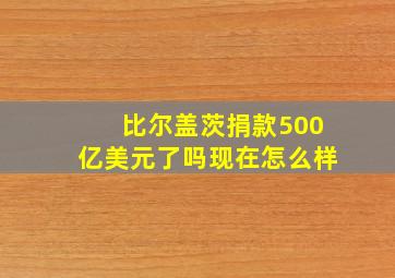 比尔盖茨捐款500亿美元了吗现在怎么样