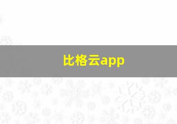 比格云app