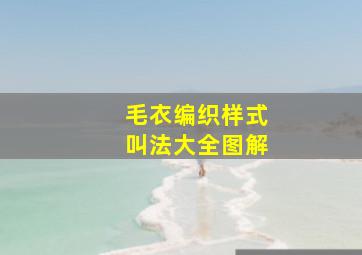 毛衣编织样式叫法大全图解