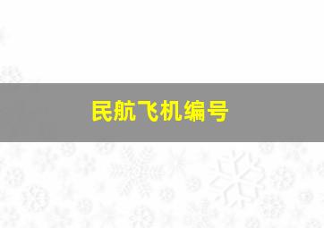 民航飞机编号