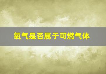 氧气是否属于可燃气体