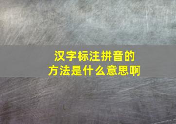 汉字标注拼音的方法是什么意思啊