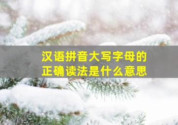 汉语拼音大写字母的正确读法是什么意思