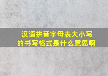 汉语拼音字母表大小写的书写格式是什么意思啊