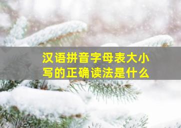 汉语拼音字母表大小写的正确读法是什么