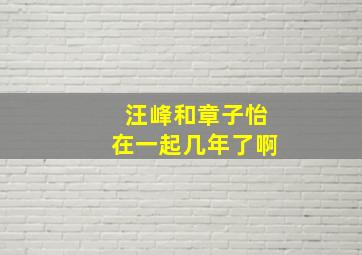 汪峰和章子怡在一起几年了啊