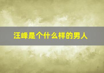 汪峰是个什么样的男人