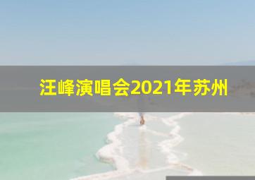 汪峰演唱会2021年苏州