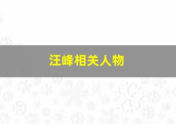 汪峰相关人物