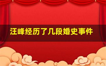 汪峰经历了几段婚史事件