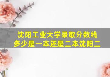 沈阳工业大学录取分数线多少是一本还是二本沈阳二