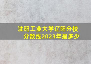 沈阳工业大学辽阳分校分数线2023年是多少