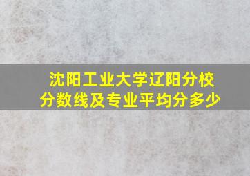 沈阳工业大学辽阳分校分数线及专业平均分多少