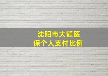 沈阳市大额医保个人支付比例