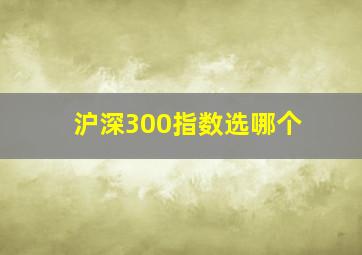 沪深300指数选哪个