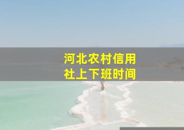 河北农村信用社上下班时间