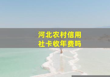 河北农村信用社卡收年费吗