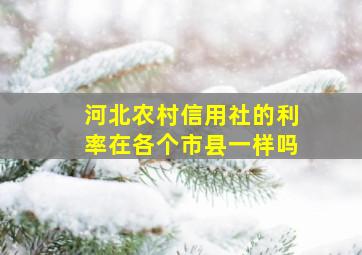 河北农村信用社的利率在各个市县一样吗