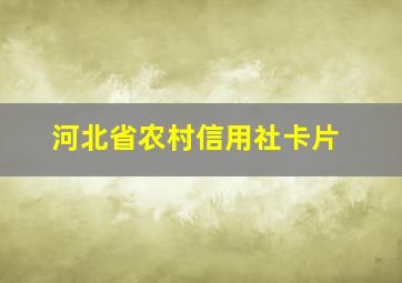 河北省农村信用社卡片