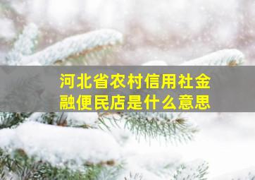 河北省农村信用社金融便民店是什么意思