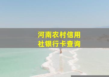 河南农村信用社银行卡查询