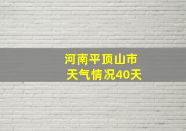 河南平顶山市天气情况40天