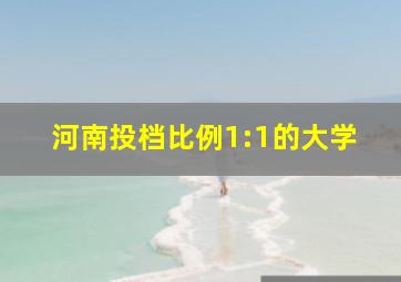 河南投档比例1:1的大学