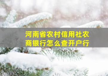 河南省农村信用社农商银行怎么查开户行