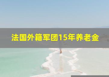 法国外籍军团15年养老金