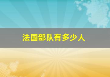 法国部队有多少人