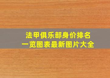 法甲俱乐部身价排名一览图表最新图片大全