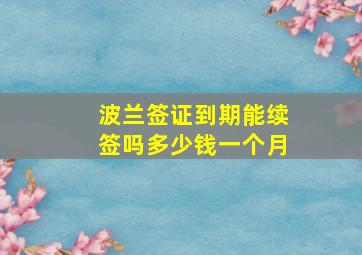 波兰签证到期能续签吗多少钱一个月