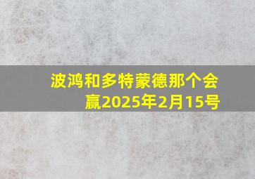 波鸿和多特蒙德那个会赢2025年2月15号