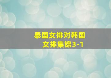 泰国女排对韩国女排集锦3-1