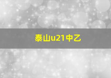 泰山u21中乙