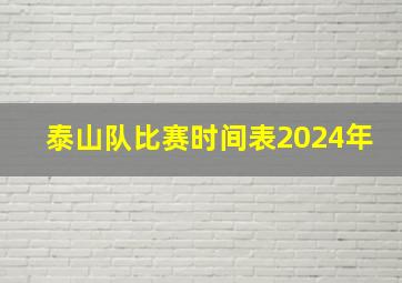 泰山队比赛时间表2024年