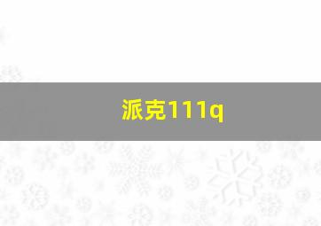 派克111q