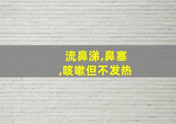 流鼻涕,鼻塞,咳嗽但不发热